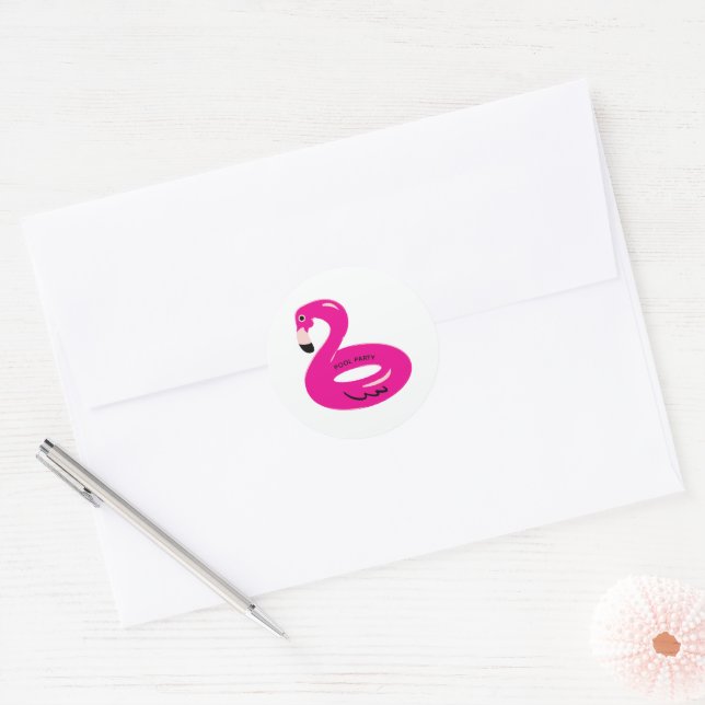 Flamingo Pool Float Pool Party Card Envelope Seal (Envelope)