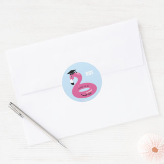 Flamingo Pool Float with Grad Cap Envelope Seal