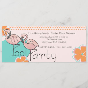 Flamingo Pool Party Invitation