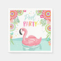 Flamingo Pool Party Napkins Tropical Pool Float