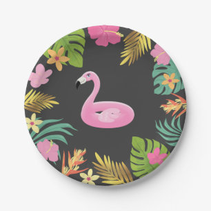 Flamingo Pool Party Paper Tropical Pool Party Paper Plates