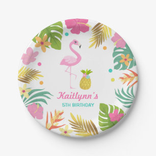 Flamingo Pool Party Paper Tropical Pool Party Plates