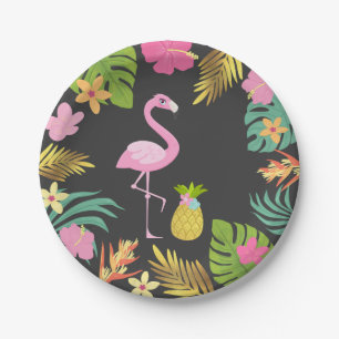 Flamingo Pool Party Paper Tropical Pool Party Plates