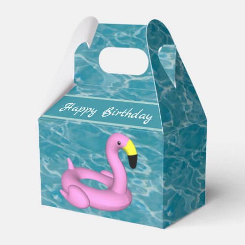 Flamingo pool toy  favor boxes