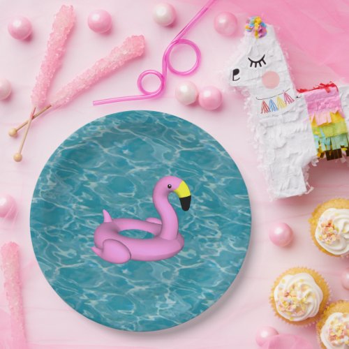 Flamingo pool toy  paper plates