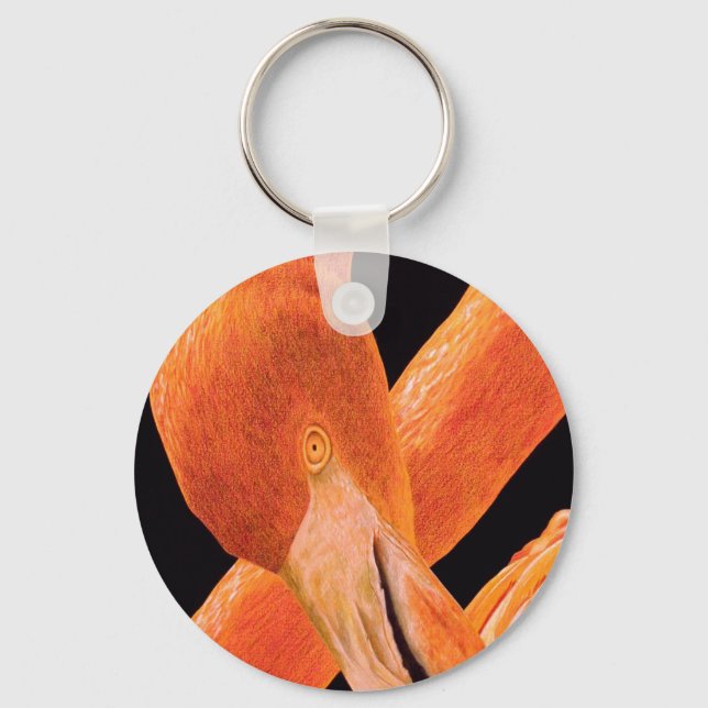 Flamingo Portrait Keychain (Front)