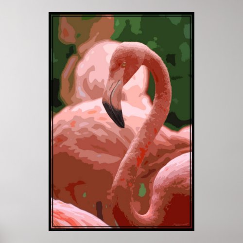 Flamingo Pose 40x60 Art Poster _other sizes also