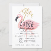Flamingo Pretty in Pink Baby Shower Invitation (Front)
