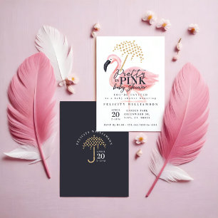 Flamingo Pretty in Pink Baby Shower Invitation