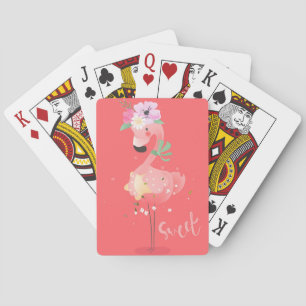 Flamingo Print Poker Cards