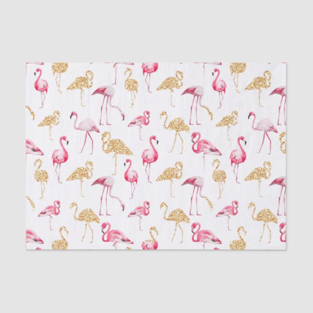 Flamingo Print. Tissue Paper (Front)