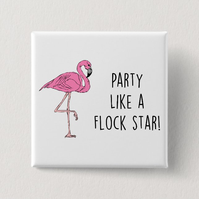 Flamingo Pun Funny Gift Button (Front)