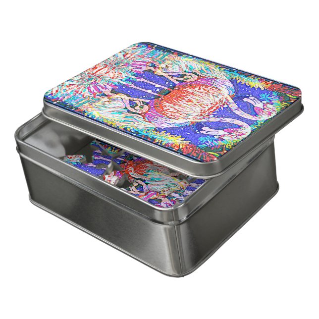 Flamingo Puzzle Box (Lid Open)