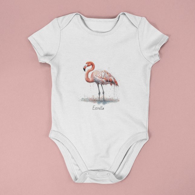 Flamingo Radiance: Watercolor Art custom Baby Bodysuit (Creator Uploaded)