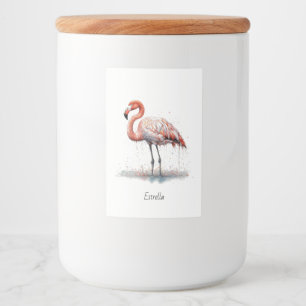 Flamingo Radiance: Watercolor Art, custom Food Label