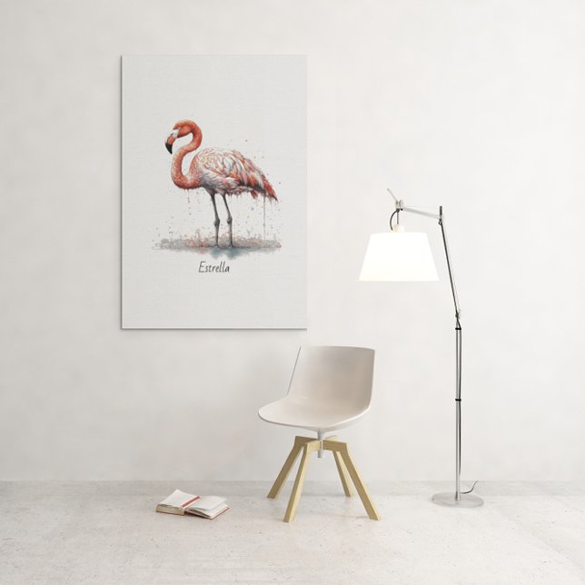 Flamingo Radiance: Watercolor Art, custom Metal Print (Creator Uploaded)