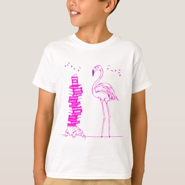 Flamingo Reading T-Shirt (Front)