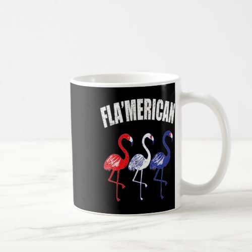 Flamingo Red White Blue July 4th Independence Day  Coffee Mug