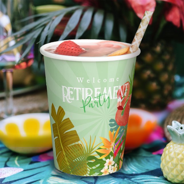 Flamingo Retirement Green Paper Cups (Flamingo Retirement Green Paper Cups)