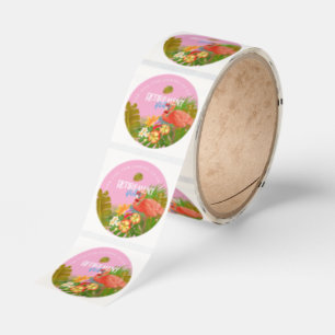 Flamingo Retirement Pink Classic Round Sticker