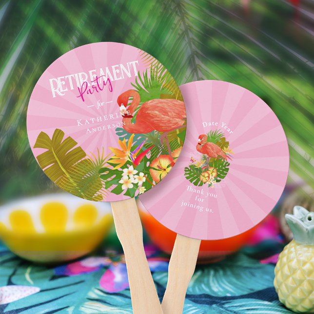 Flamingo Retirement Pink  Hand Fan (Flamingo Retirement Pink Hand Fan)