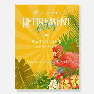 Flamingo Retirement Welcome Mustard Foam Board