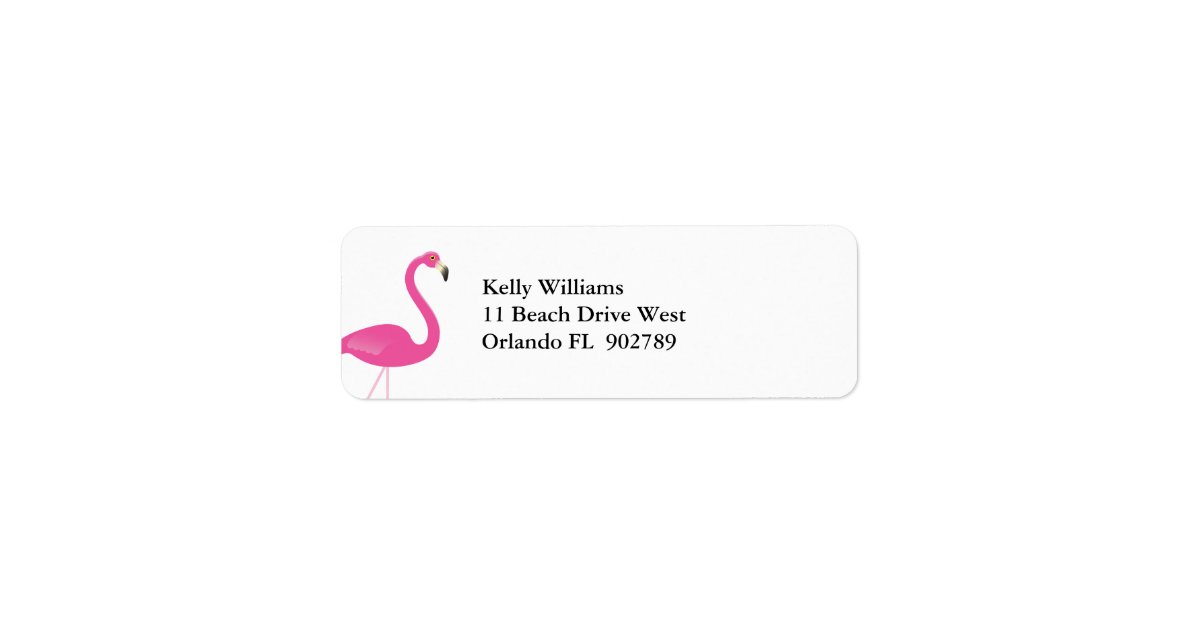 Flamingo Return Address Labels | Zazzle