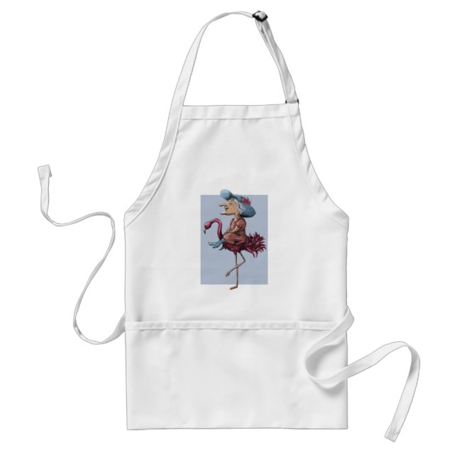 Flamingo Rider Adult Apron (Front)