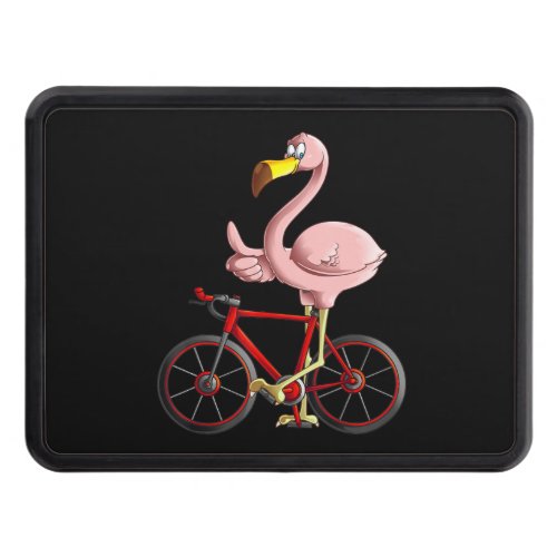 Flamingo Riding a Bicycle Cool Bikers Funny Bike Hitch Cover