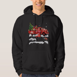 Flamingo Riding Red Truck Merry Christmas X-mas Ug Hoodie