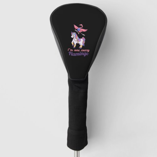 Flamingo riding unicorn girl gift golf head cover