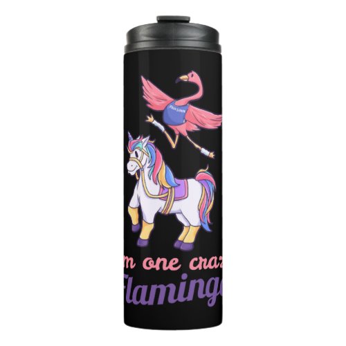 Flamingo riding unicorn girl gift thermal tumbler