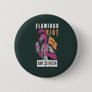 Flamingo Riot Urban Aesthetic Design Button