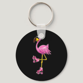 Flamingo Roller Skates - Funny Flamingo Lover Roll Keychain