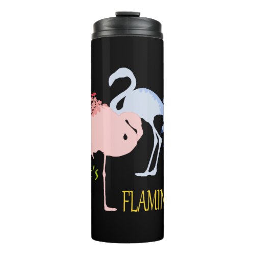 Flamingo Romance Thermal Tumbler