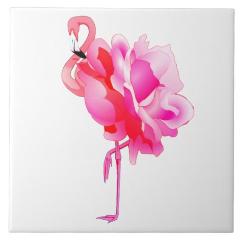 Flamingo Rose Fabulous Glam Girl Ceramic Tile