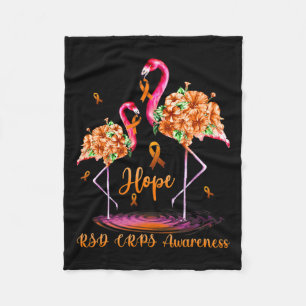 Flamingo Rsd Crps Awareness 1 Fleece Blanket