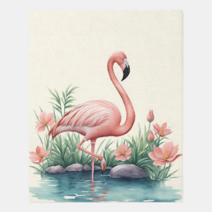 Flamingo Rug - Floral Pink Bird Area Rug Carpet
