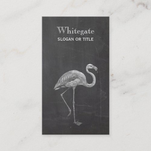 Flamingo Rustic Black Business Card