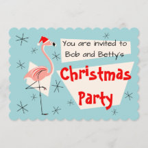 Flamingo Santa Blue scalloped horizontal