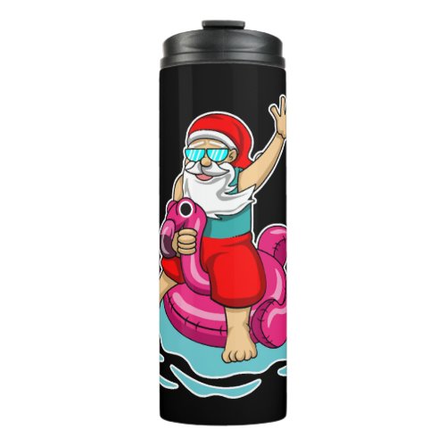 Flamingo Santa Christmas Vacation T_Shirt Thermal Tumbler