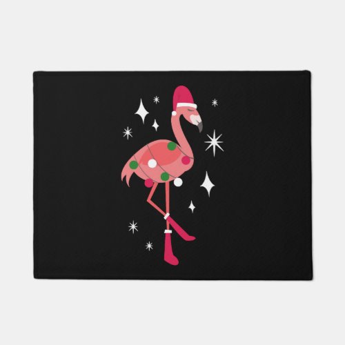 Flamingo Santa Claus for christmas time Doormat