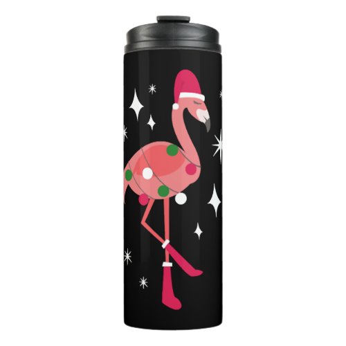 Flamingo Santa Claus for christmas time Thermal Tumbler