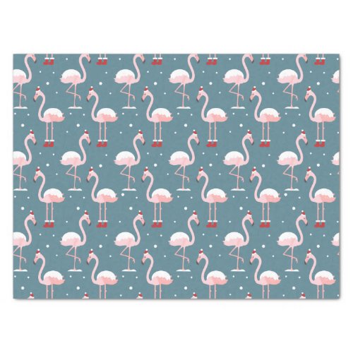 Flamingo Santa Claus Pattern Tissue Paper