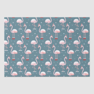 Flamingo Santa Claus Pattern Tissue Paper