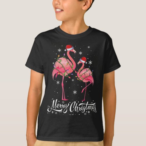 Flamingo Santa Light Christmas Sweater Flamingo Ch