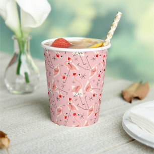 Flamingo Santa Multi Pink Paper Cups