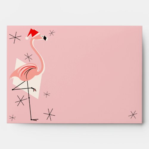 Flamingo Santa Pink envelope