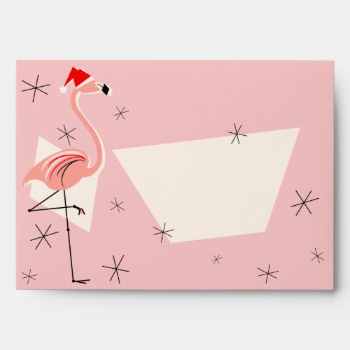 Flamingo Santa Pink envelope shape