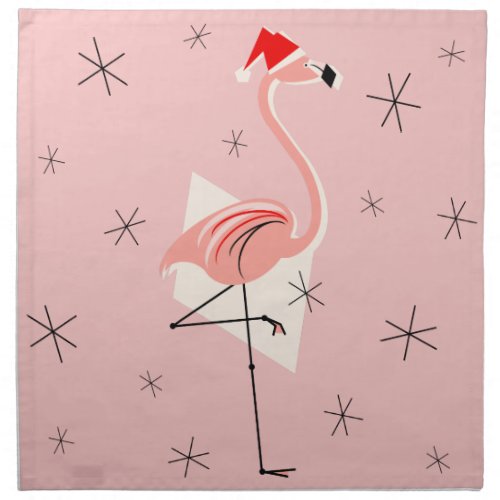 Flamingo Santa Pink napkin set